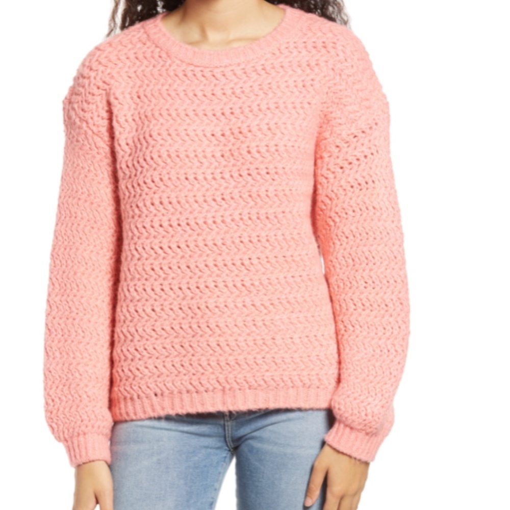 NWT Vero Moda Womens Freja Crewneck Balloon Sleeve Pullover Sweater - Picture 1 of 7